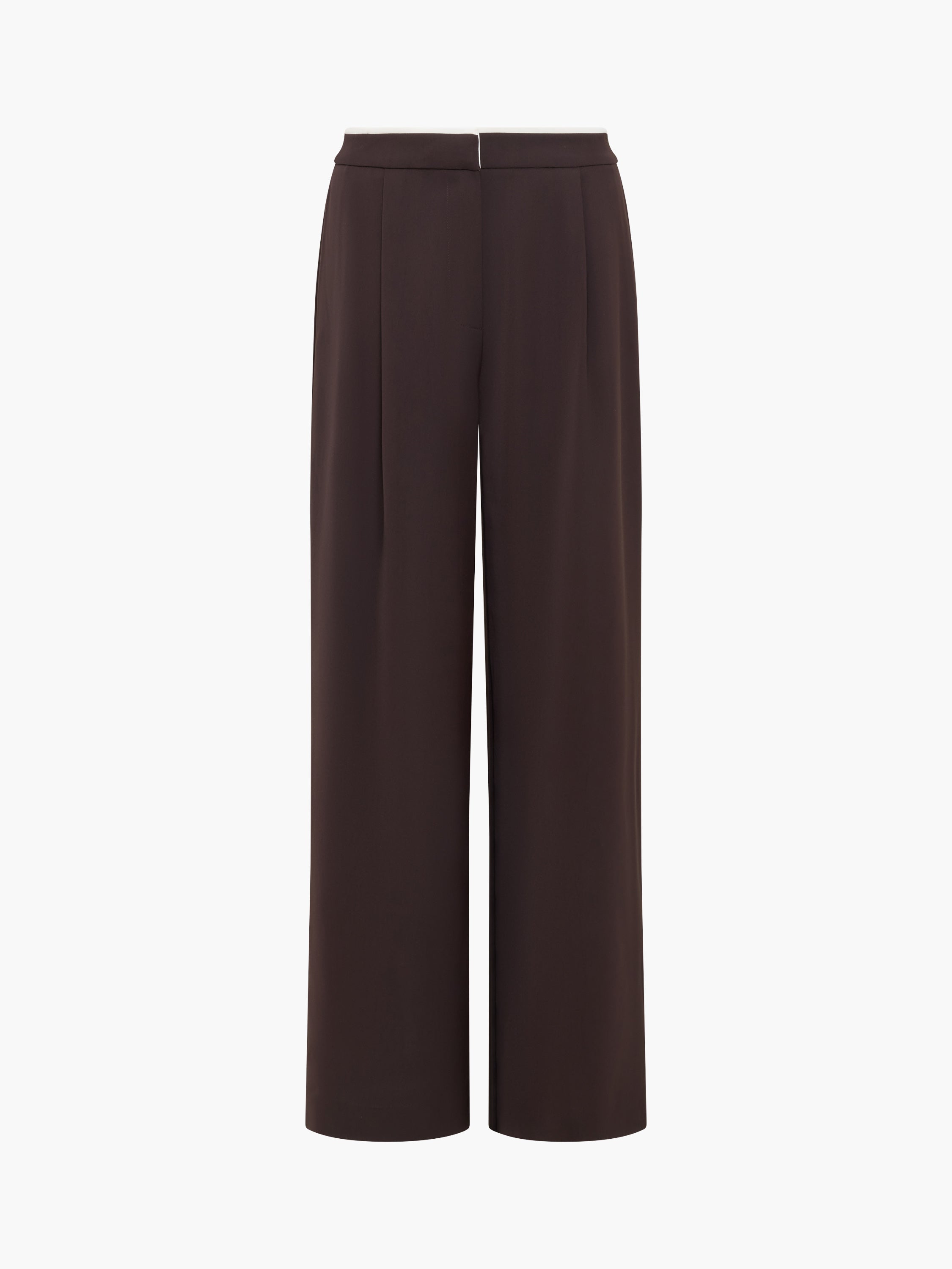 Vinnie Tailored Brown Contrast Trim Wide Leg Trousers