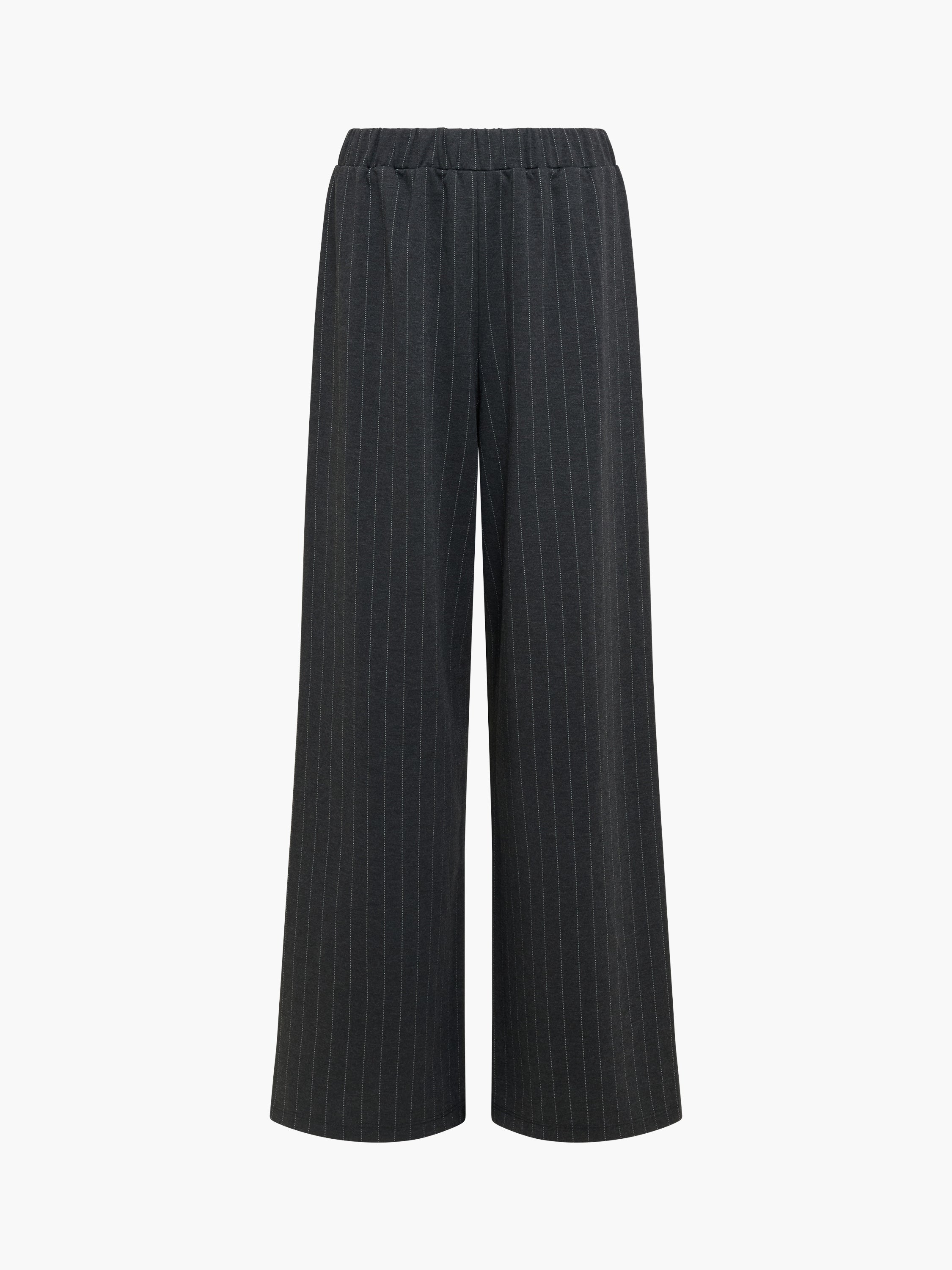Sarai Grey Pinstripe Pull-On Wide Leg Trousers