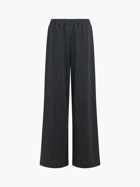 Sarai Grey Pinstripe Pull-On Wide Leg Trousers