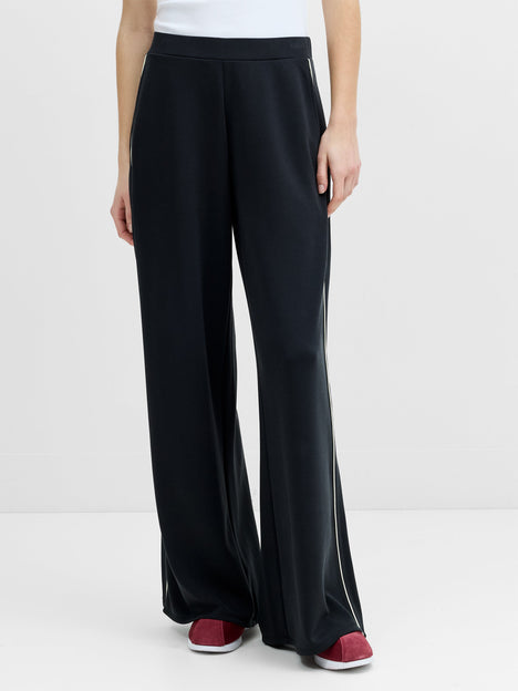 Wren Side Stripe Dark Grey Wide Leg Joggers