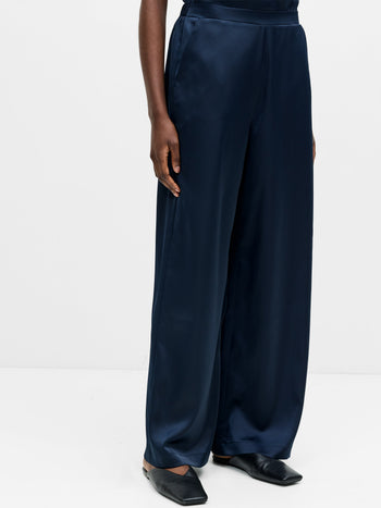 Sera Satin Elasticated Wide Leg Trousers