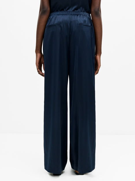 Sera Satin Elasticated Wide Leg Trousers