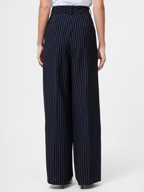 Pinstripe Tailored Wide Leg Trousers