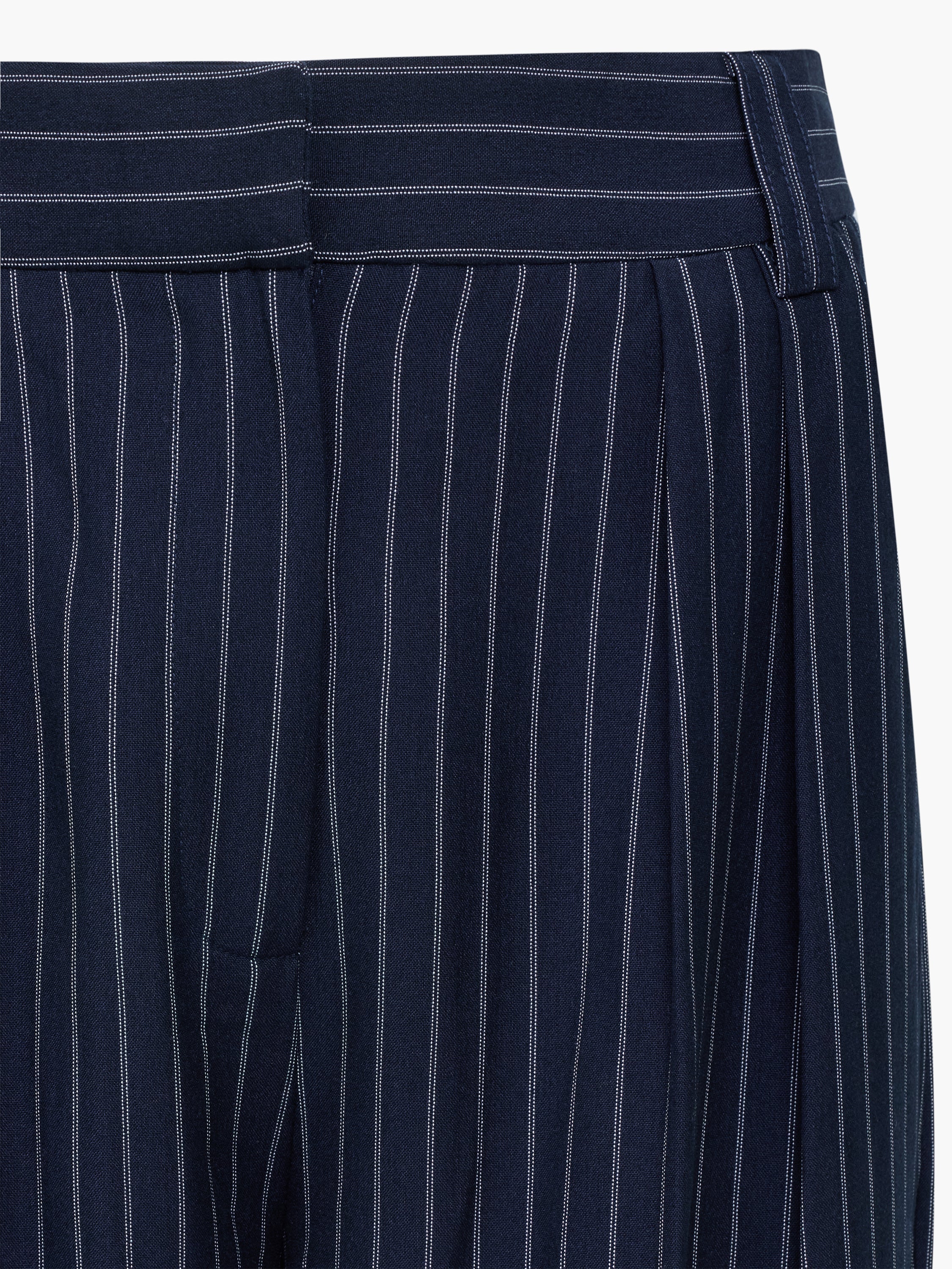 Pinstripe Tailored Wide Leg Trousers