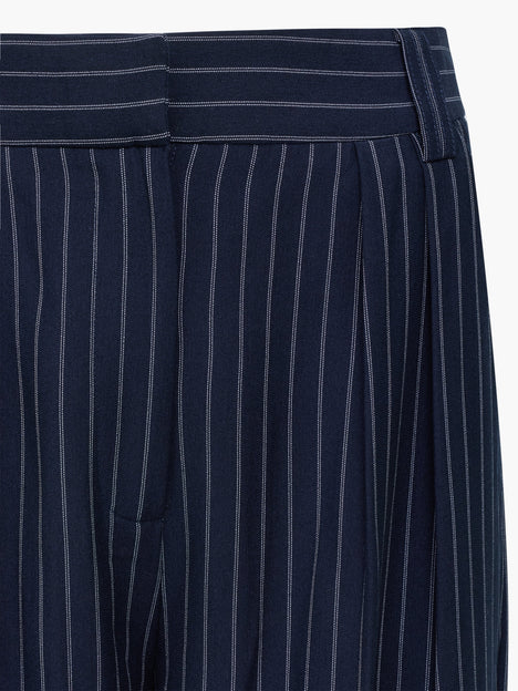 Pinstripe Tailored Wide Leg Trousers