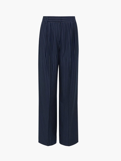 Pinstripe Tailored Wide Leg Trousers