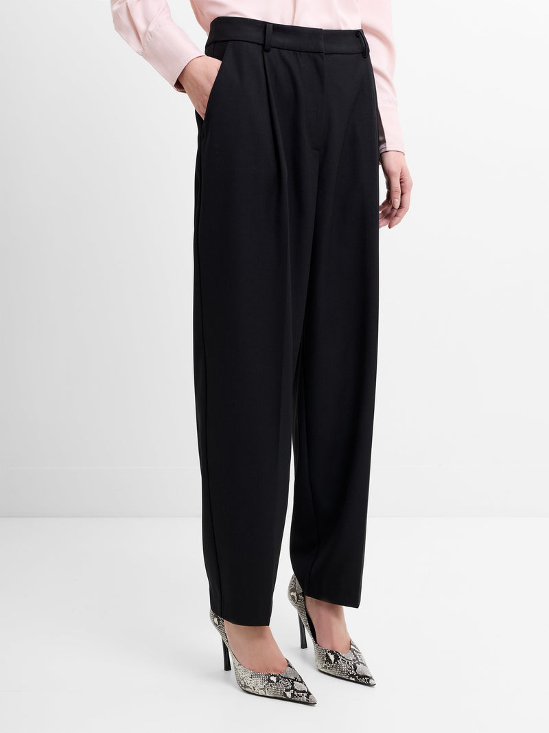 Netta Tailored Barrel Leg Pleated Trousers