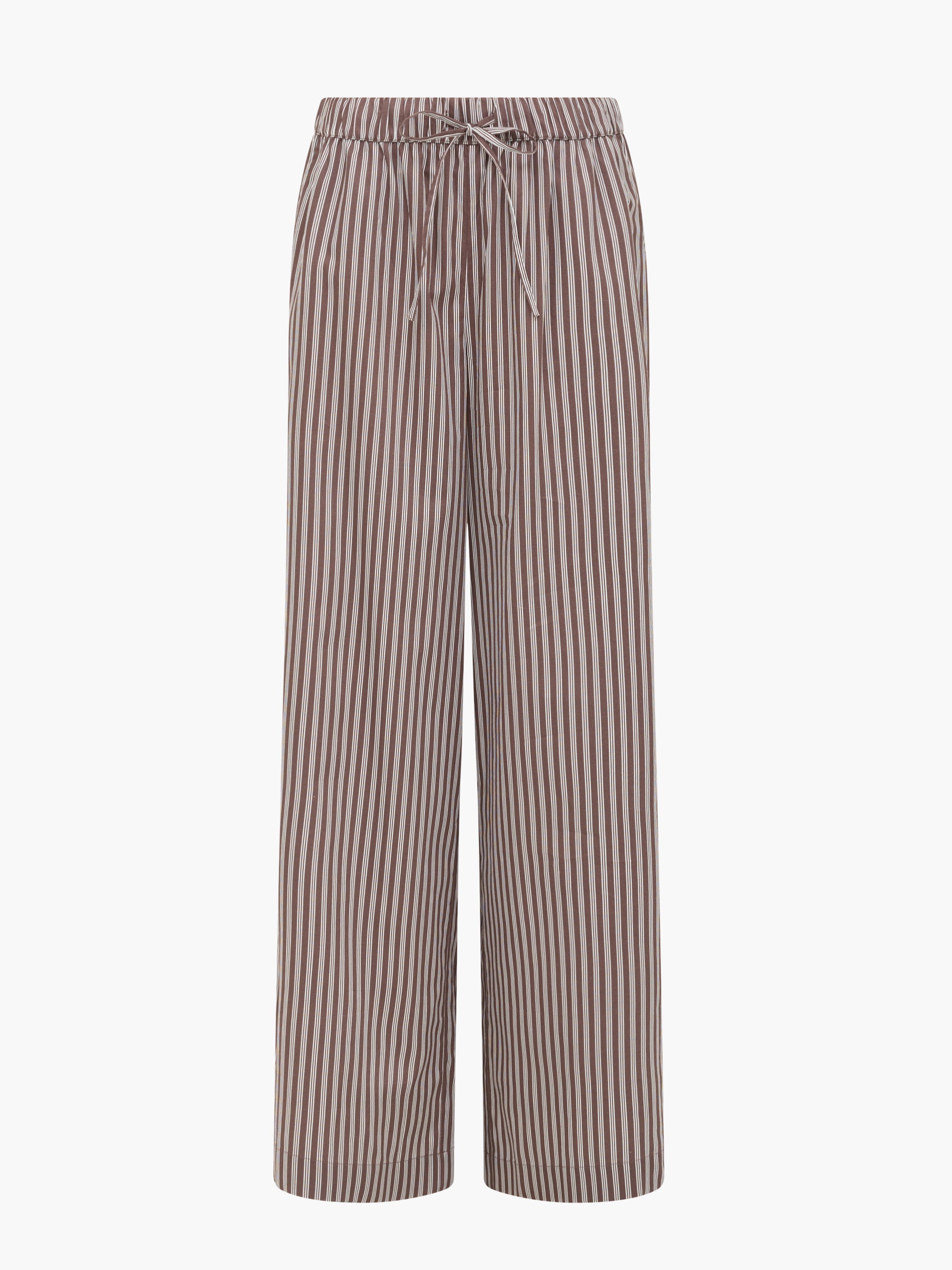 Alexis Cotton Brown Striped Wide Leg Trousers