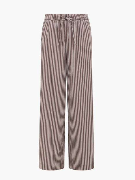 Alexis Cotton Brown Striped Wide Leg Trousers