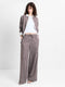 Alexis Cotton Brown Striped Wide Leg Trousers