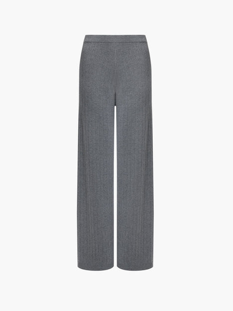 Javier Grey Knit Wide Leg Trousers