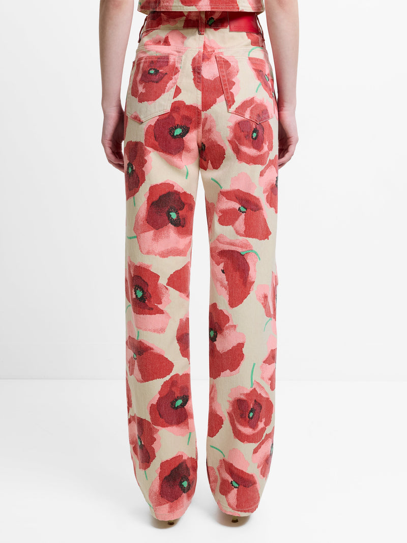 Poppy Dallas Printed Denim Wide Leg Jeans