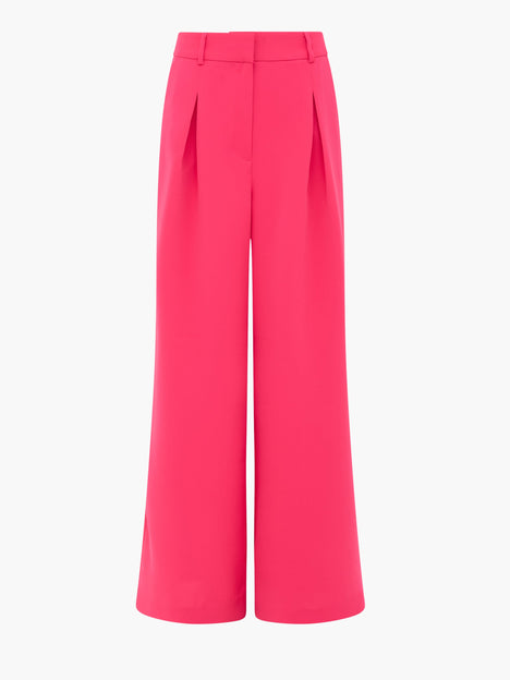 Tiana Crepe Pleated Wide Leg Trousers