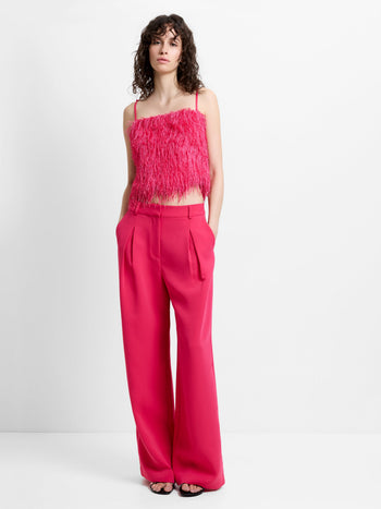Tiana Crepe Pleated Wide Leg Trousers