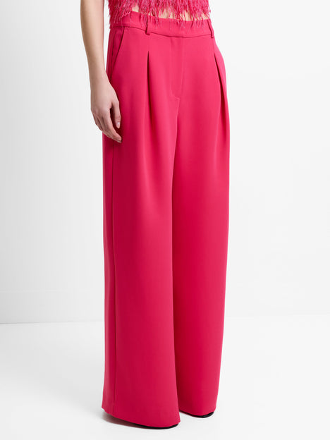 Tiana Crepe Pleated Wide Leg Trousers