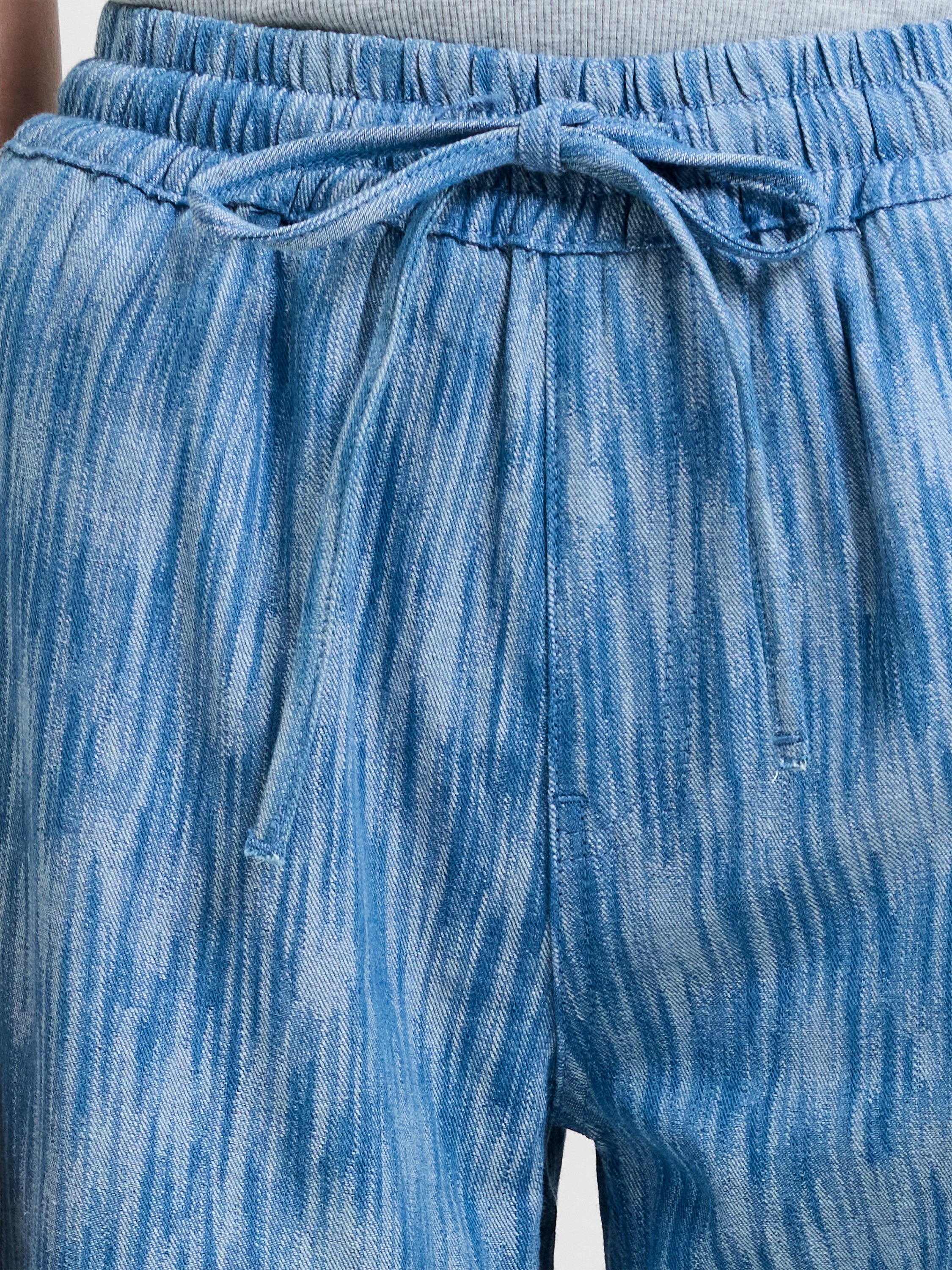 Bessie Textured Denim Wide Leg Trousers