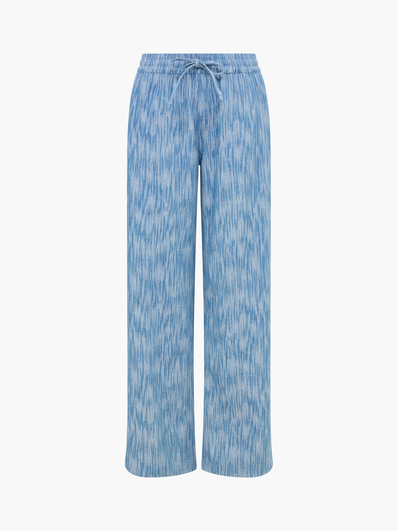 Bessie Textured Denim Wide Leg Trousers