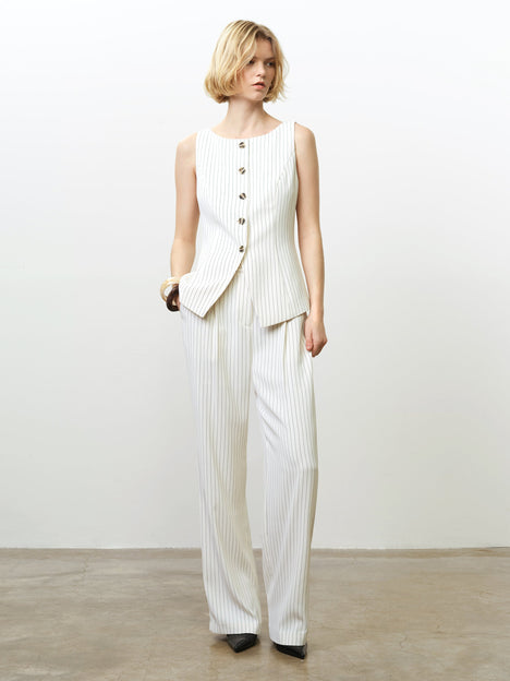 Vinnie Pinstripe Wide Leg Trousers