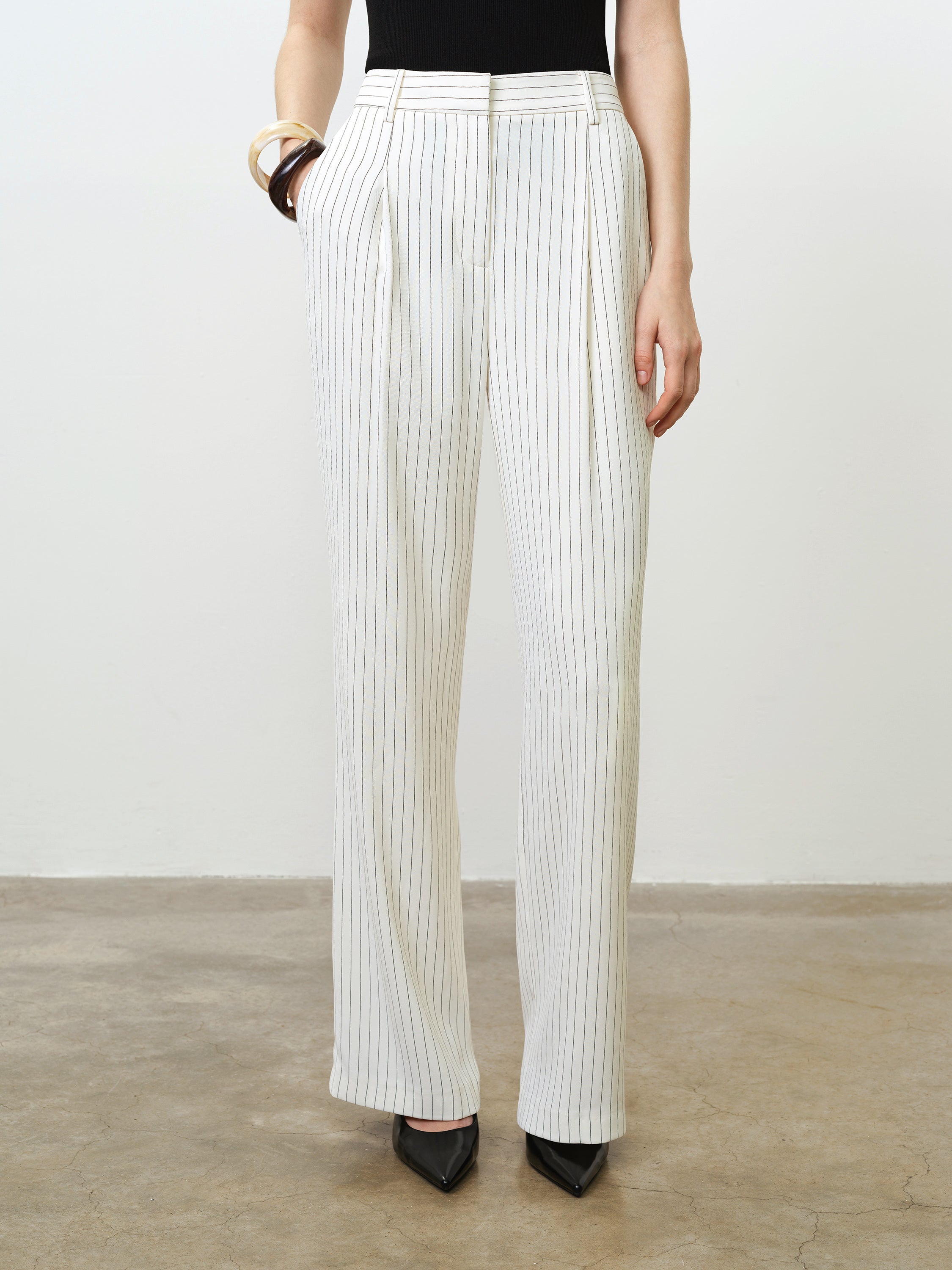 Vinnie Pinstripe Wide Leg Trousers
