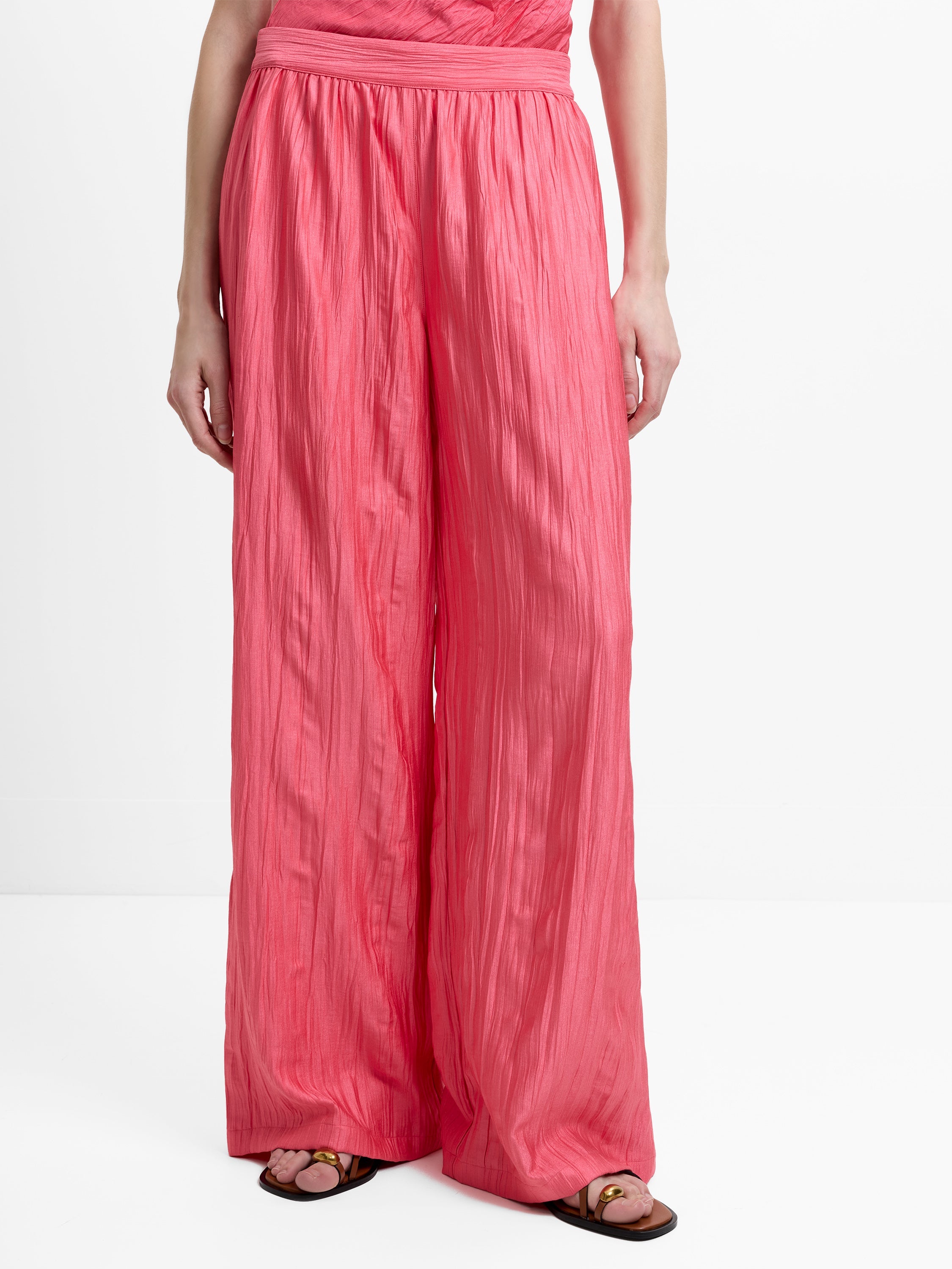 Novie Crinkle Wide Leg Trousers