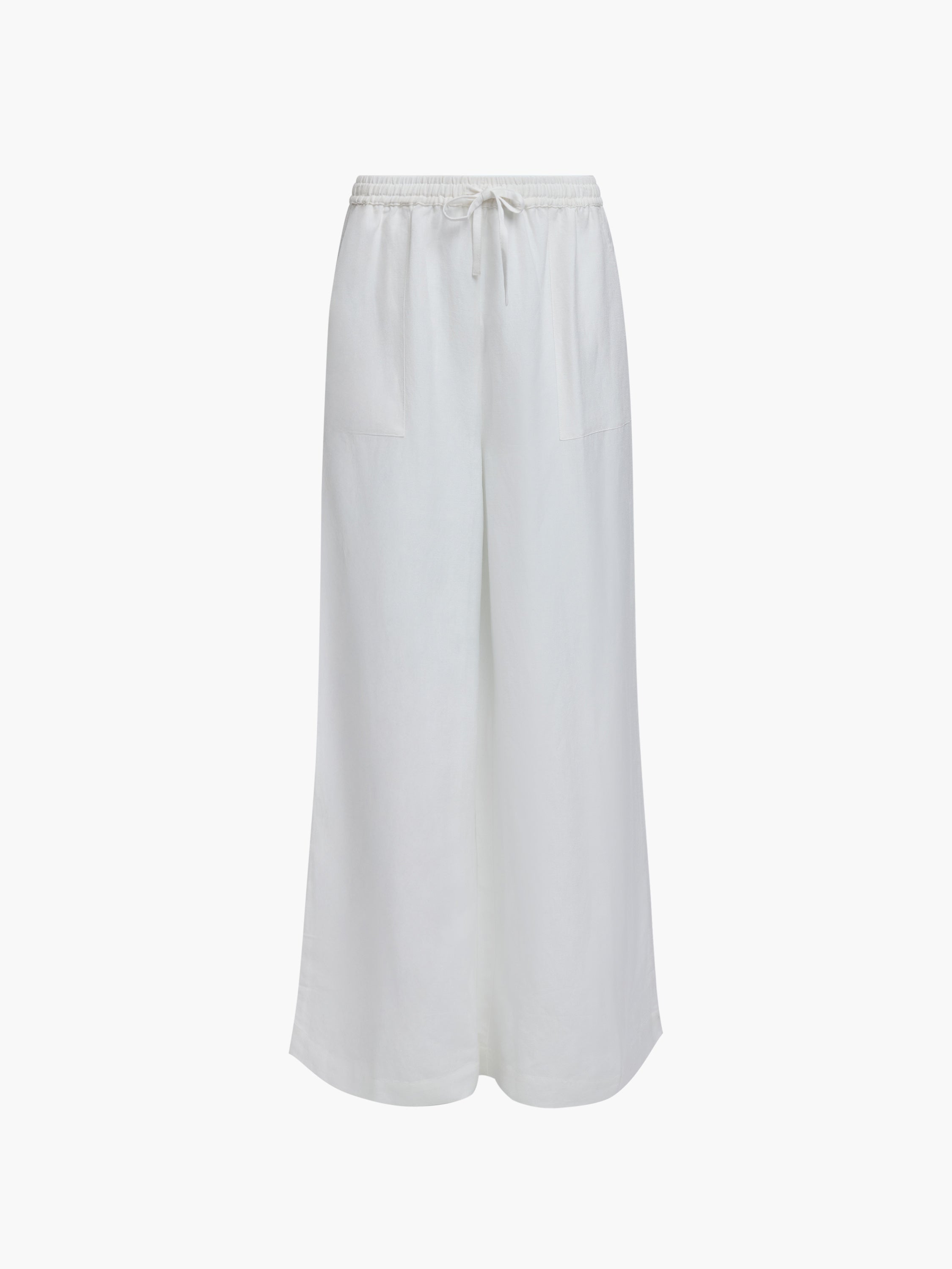 Cooper Linen White Pull-On Wide Leg Trousers