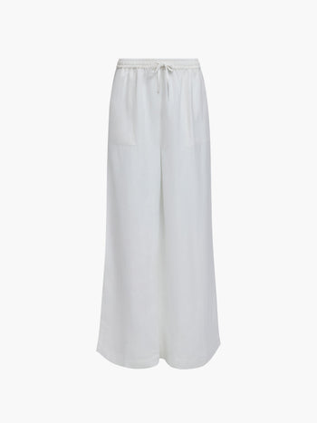 Cooper Linen White Pull-On Wide Leg Trousers