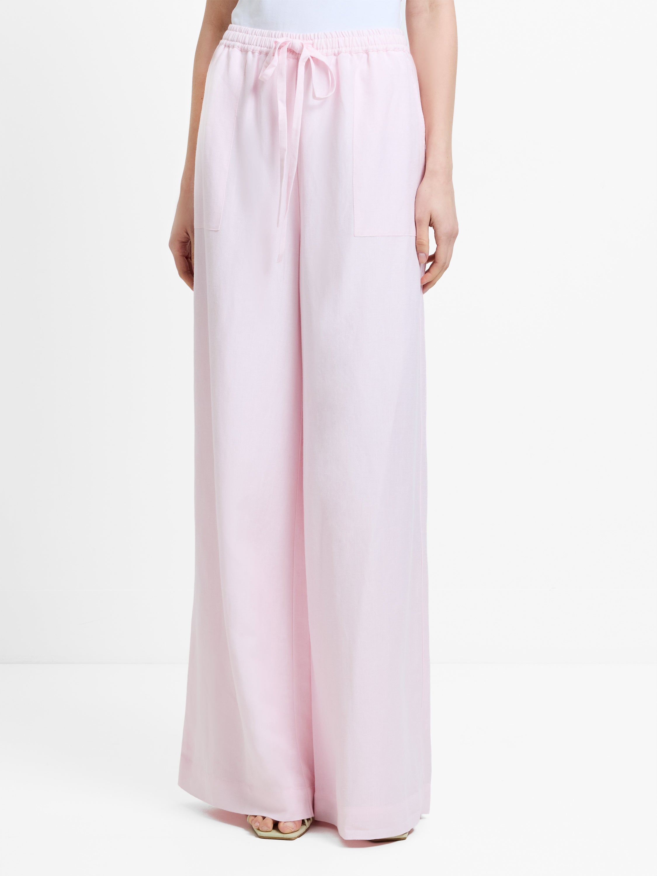 Cooper Linen Pull-On Wide Leg Trousers