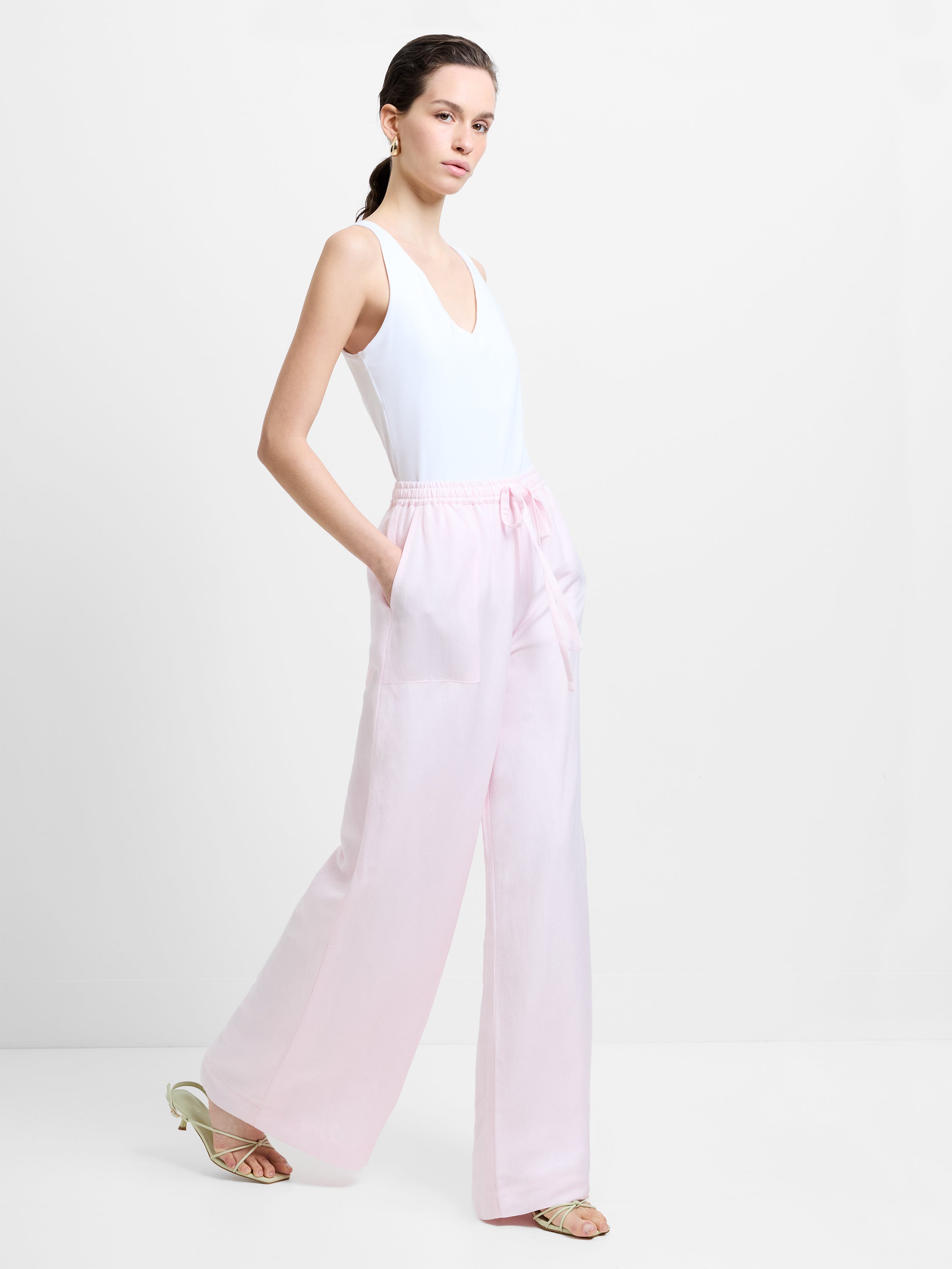 Cooper Linen Pull-On Wide Leg Trousers