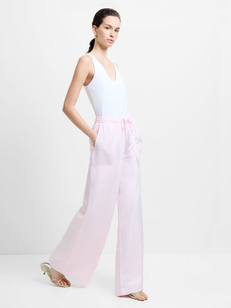 Cooper Linen Pull-On Wide Leg Trousers