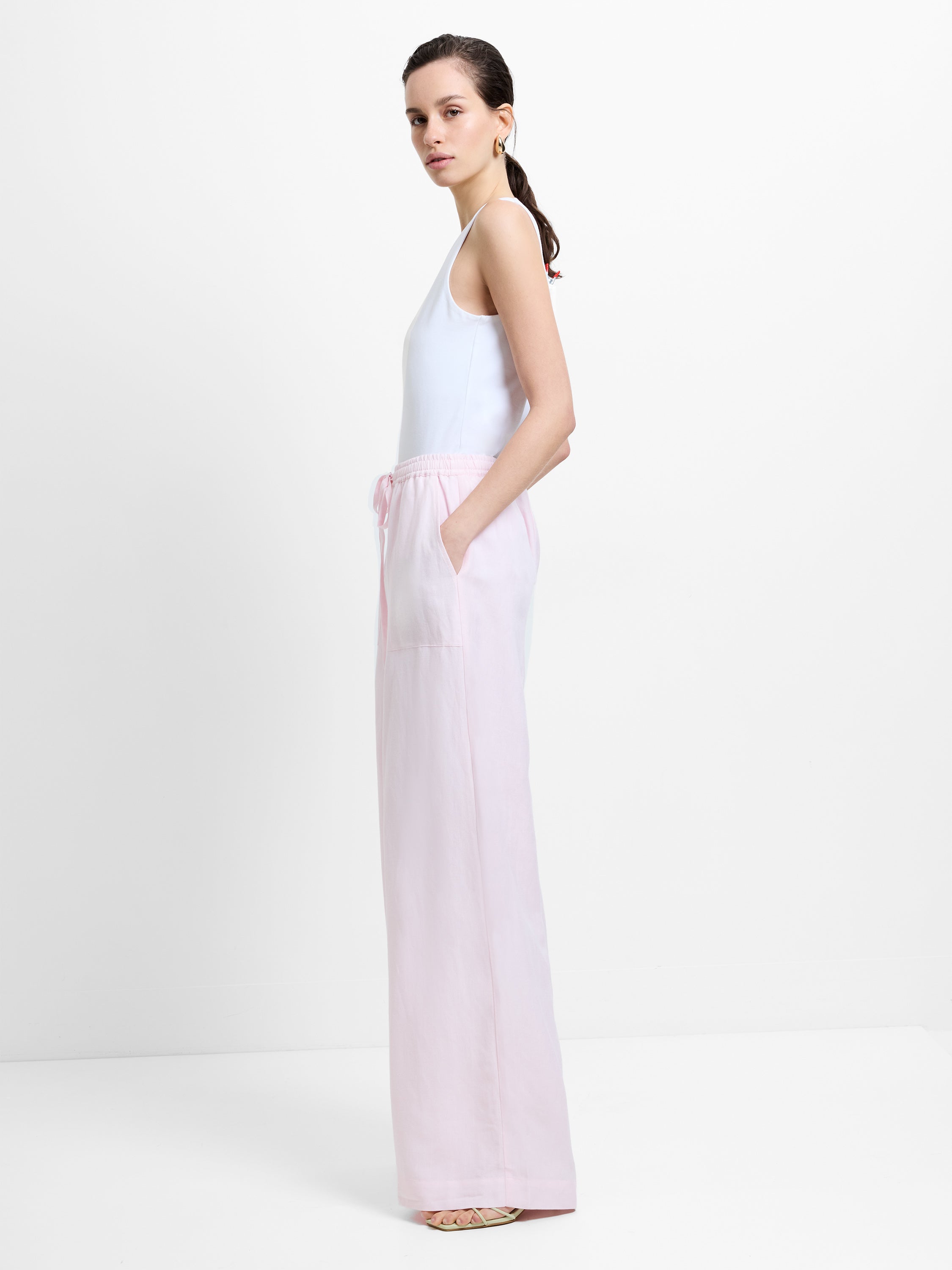 Cooper Linen Pull-On Wide Leg Trousers