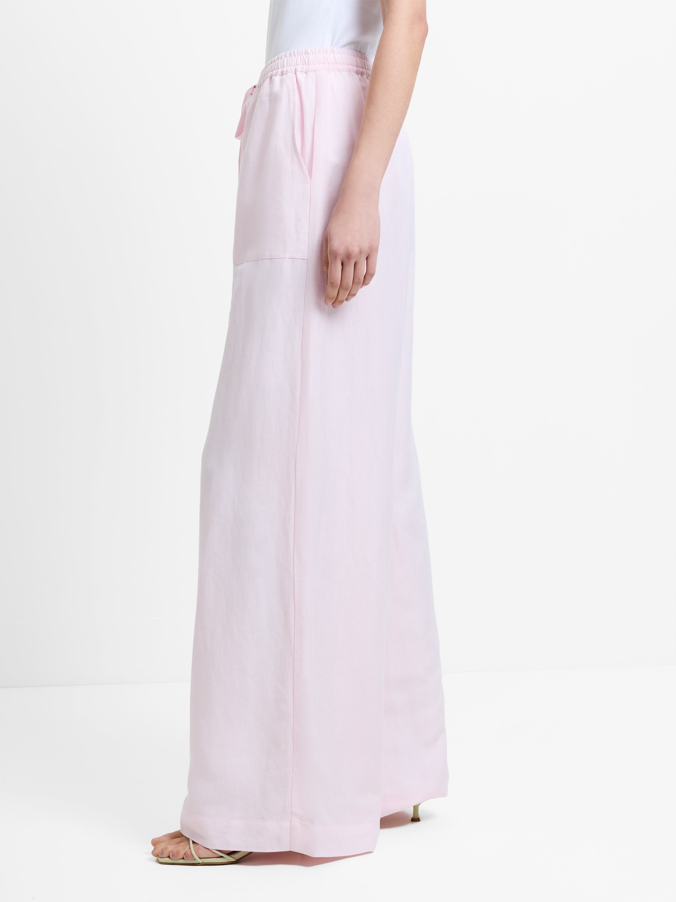 Cooper Linen Pull-On Wide Leg Trousers