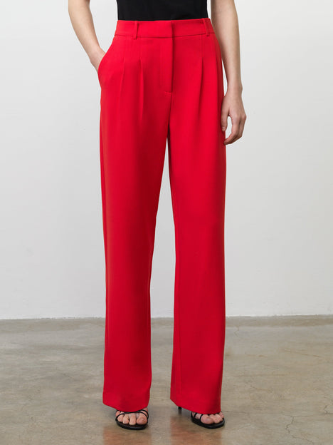 Carlie Tailored Red Wide Leg Trousers
