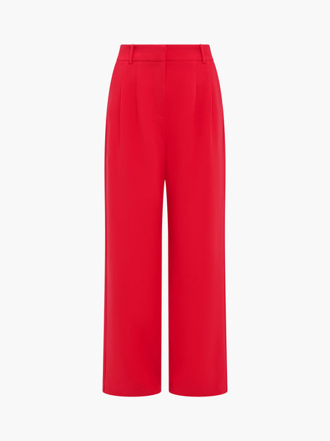 Carlie Tailored Red Wide Leg Trousers