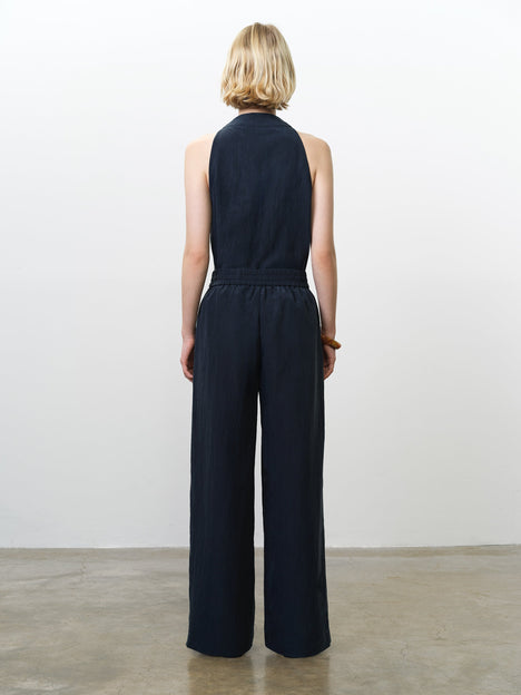 Melina Navy Wide Leg Trousers