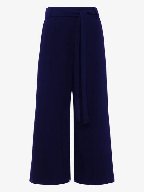 Whisper High Waisted Navy Belted Culotte Trousers