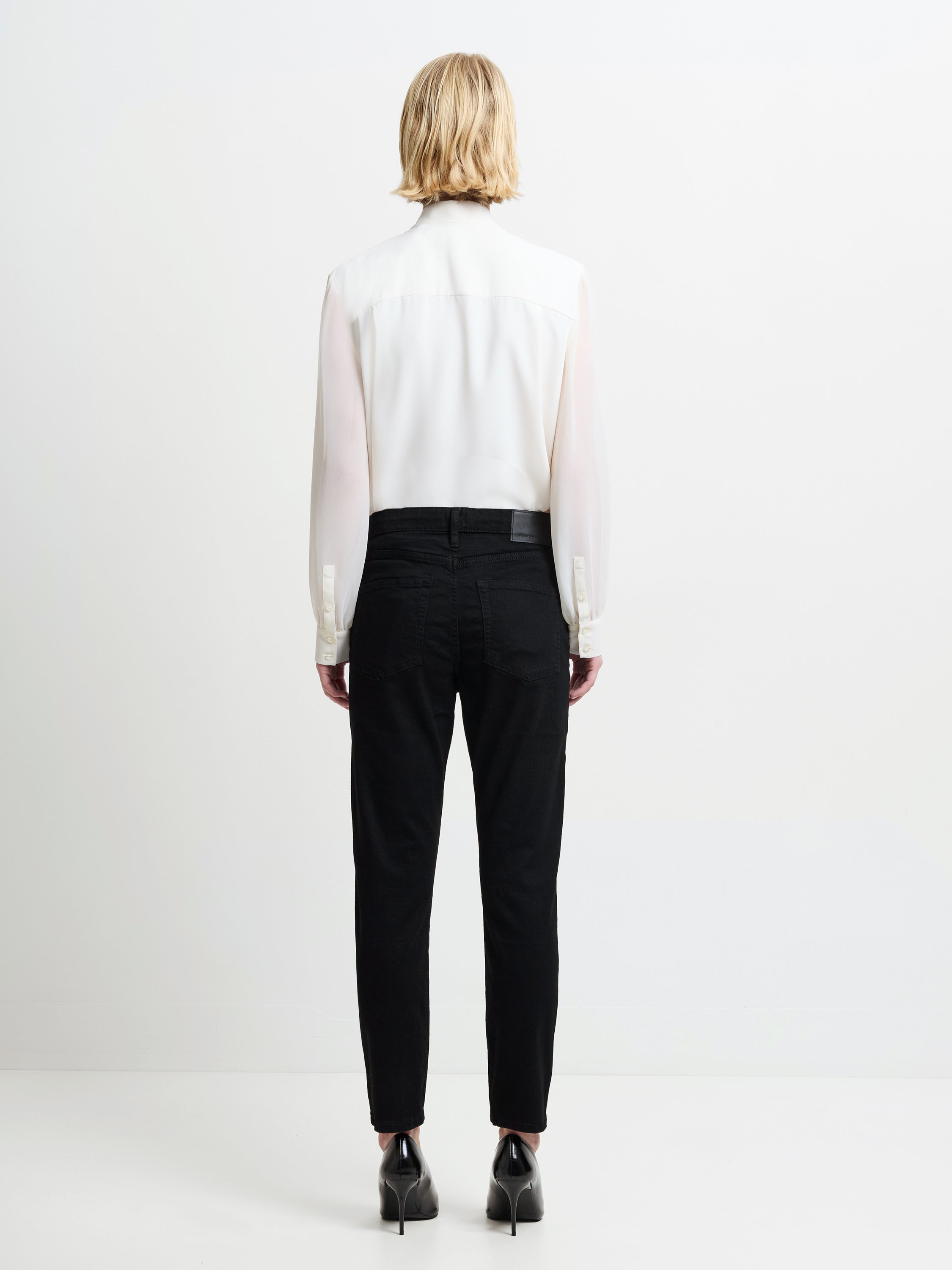 Stretch Denim Cigarette Fit Ankle Length Jeans 28 Inch