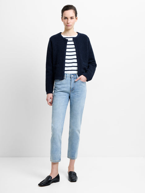 Stretch Denim Cigarette Fit Ankle Length Jeans 28 Inch