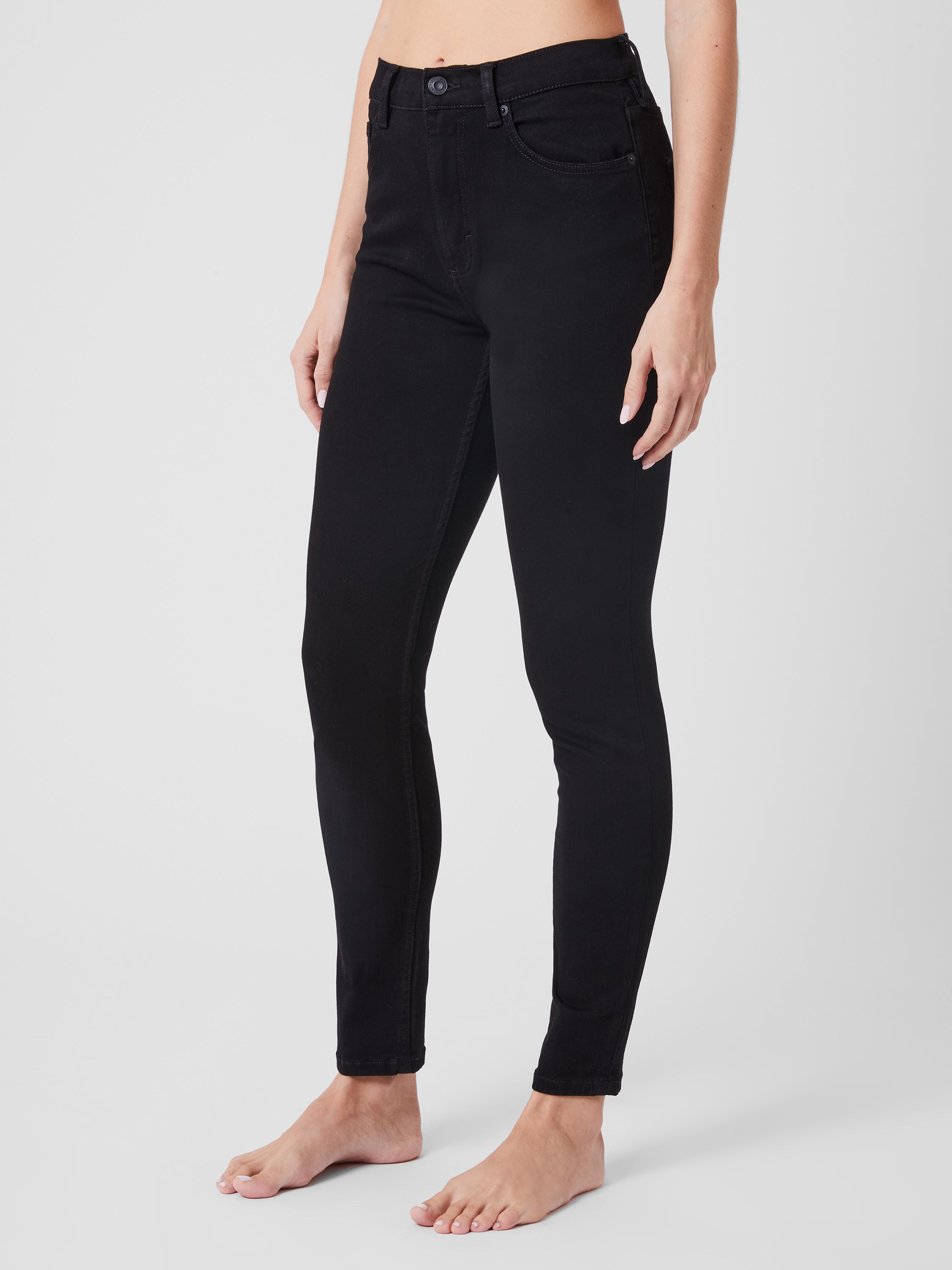 High Waisted Black Skinny Denim Soft Stretch Denim High Rise