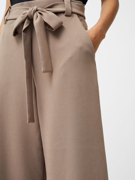 Whisper High Waisted Taupe Belted Culotte Trousers