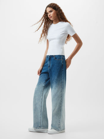 Dallas Denim Ombre Wide Leg Jeans