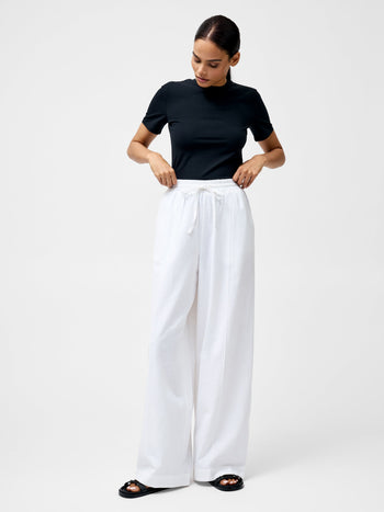 Clare Linen Blend Wide Leg Trousers