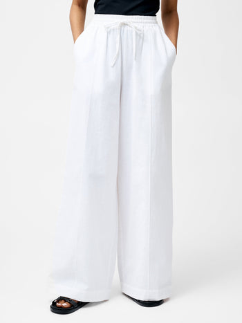 Clare Linen Blend Wide Leg Trousers