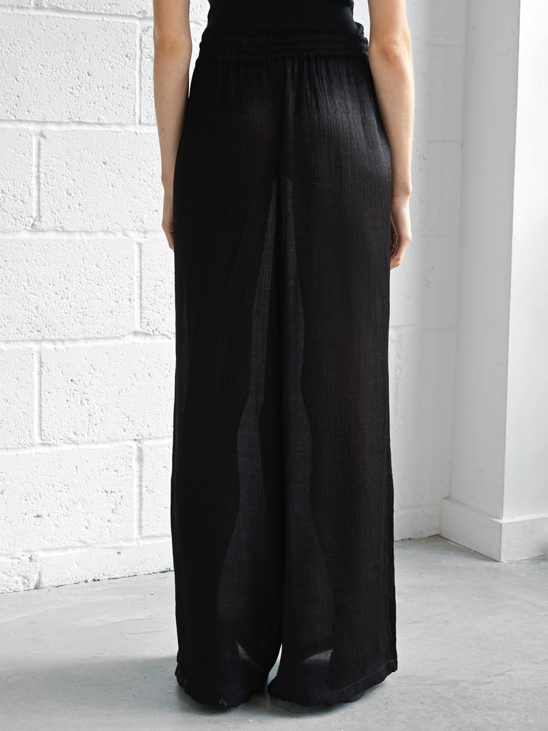 Terry Crinkle Wide Leg Trousers