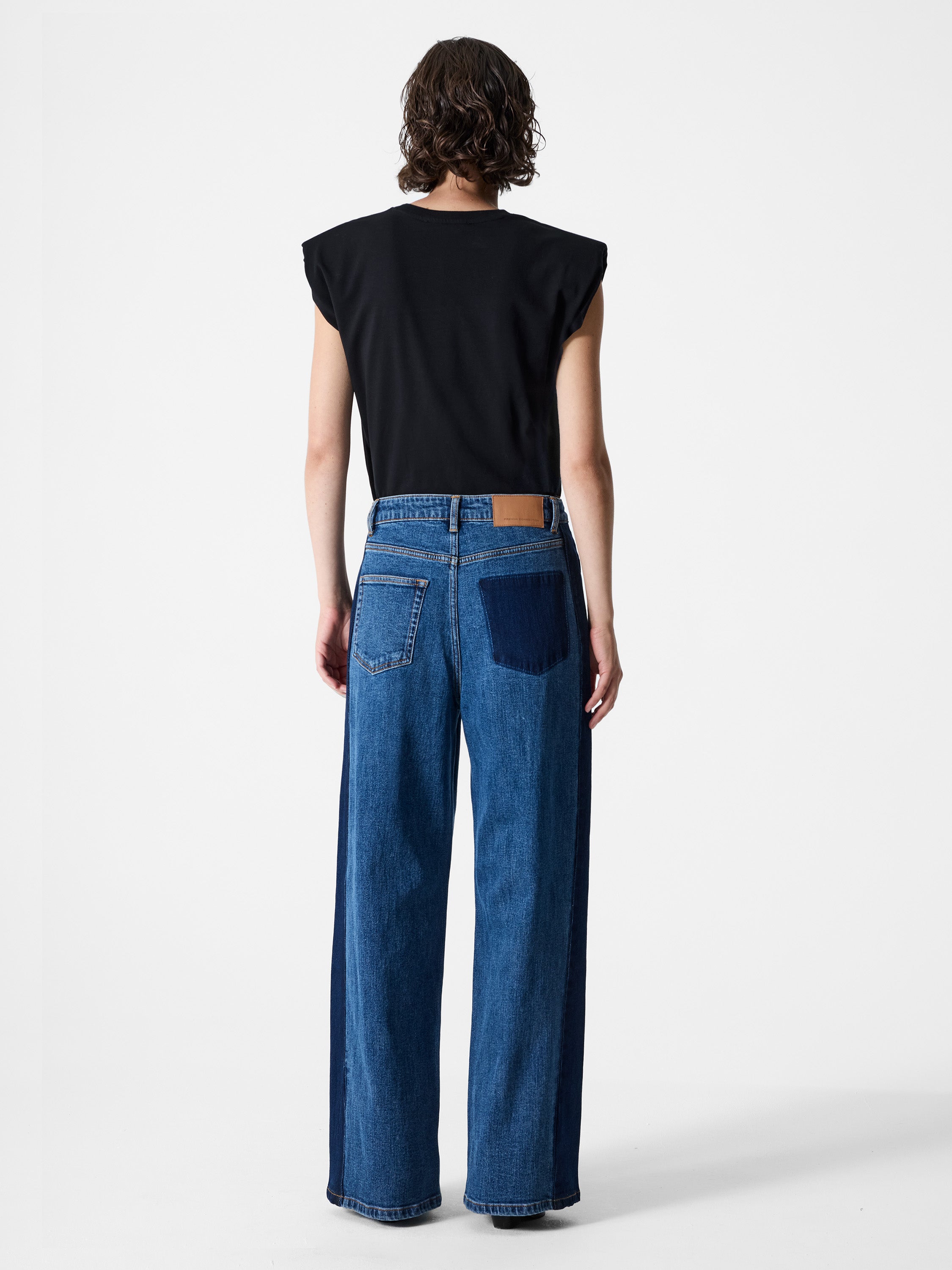 Elliot Denim Side Panel Wide Leg Jeans