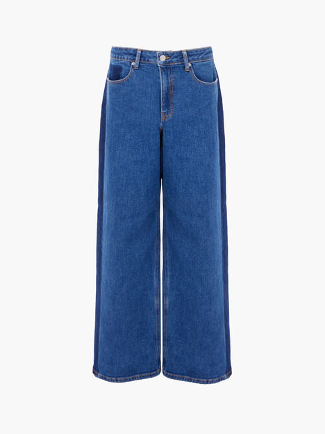 Elliot Denim Side Panel Wide Leg Jeans