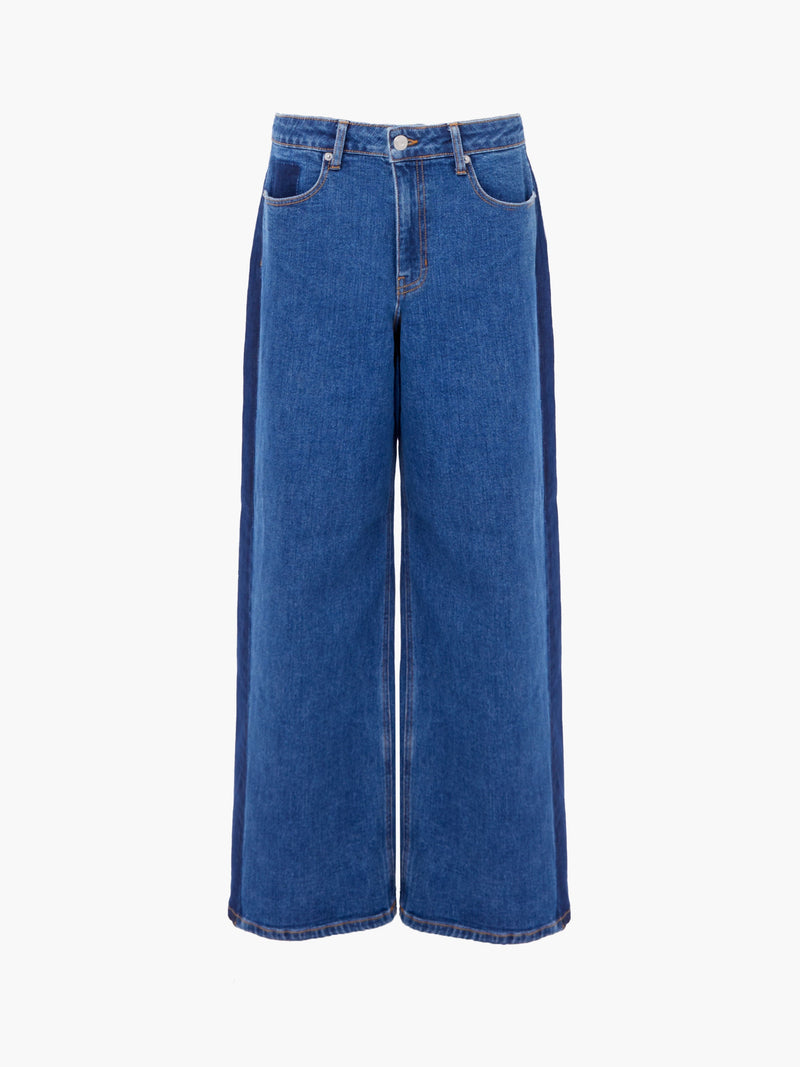 Elliot Denim Side Panel Wide Leg Jeans