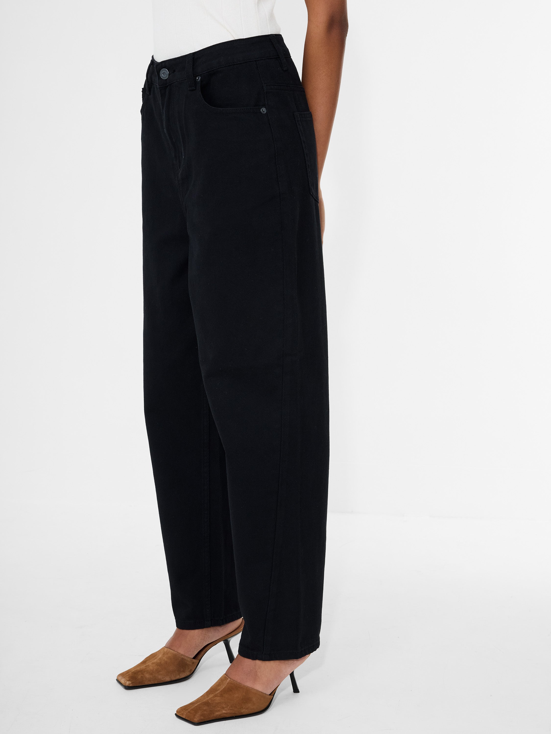 Loren Twill Denim Barrel Leg Jeans
