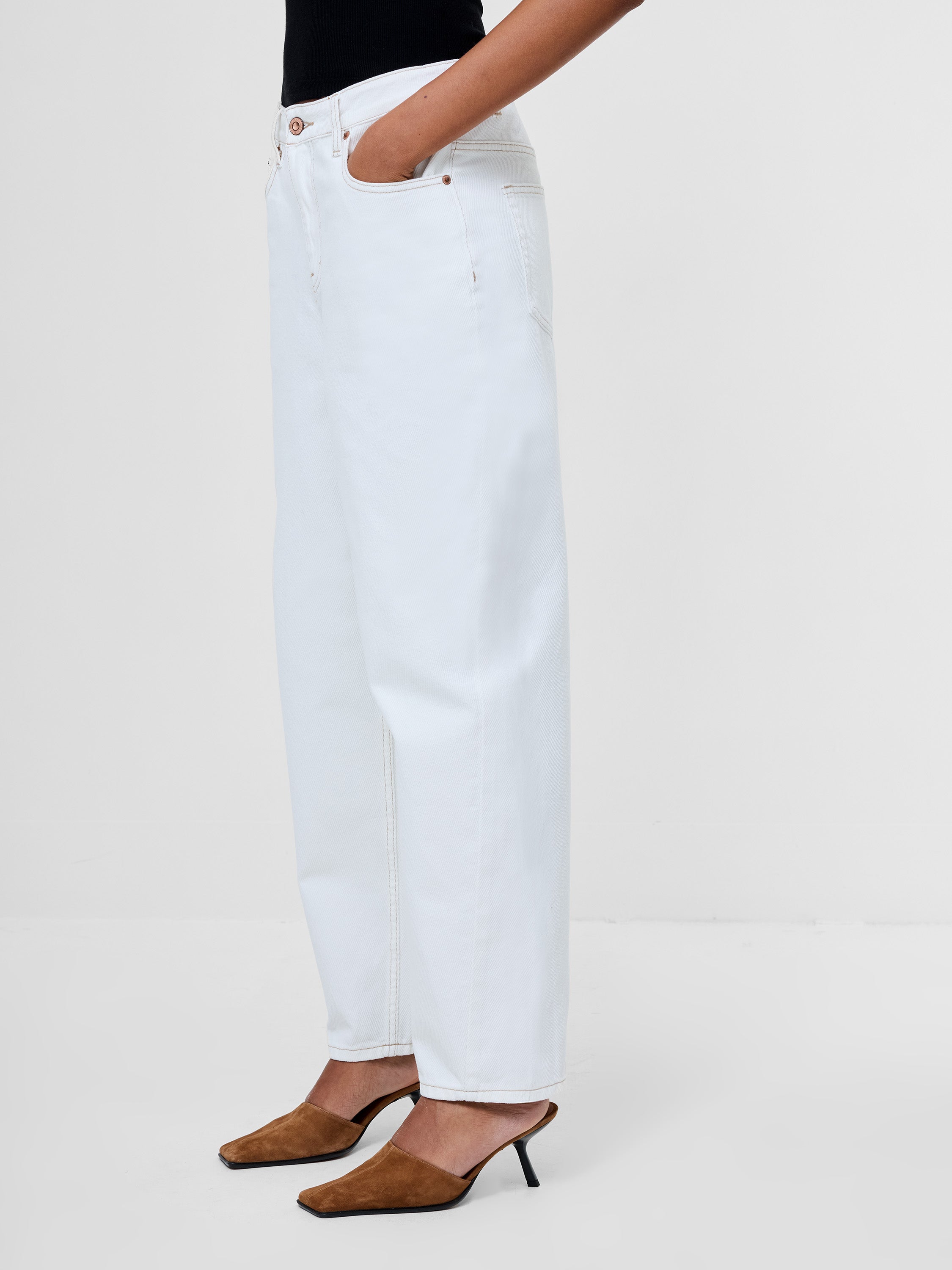 Loren Twill Denim Barrel Leg Jeans