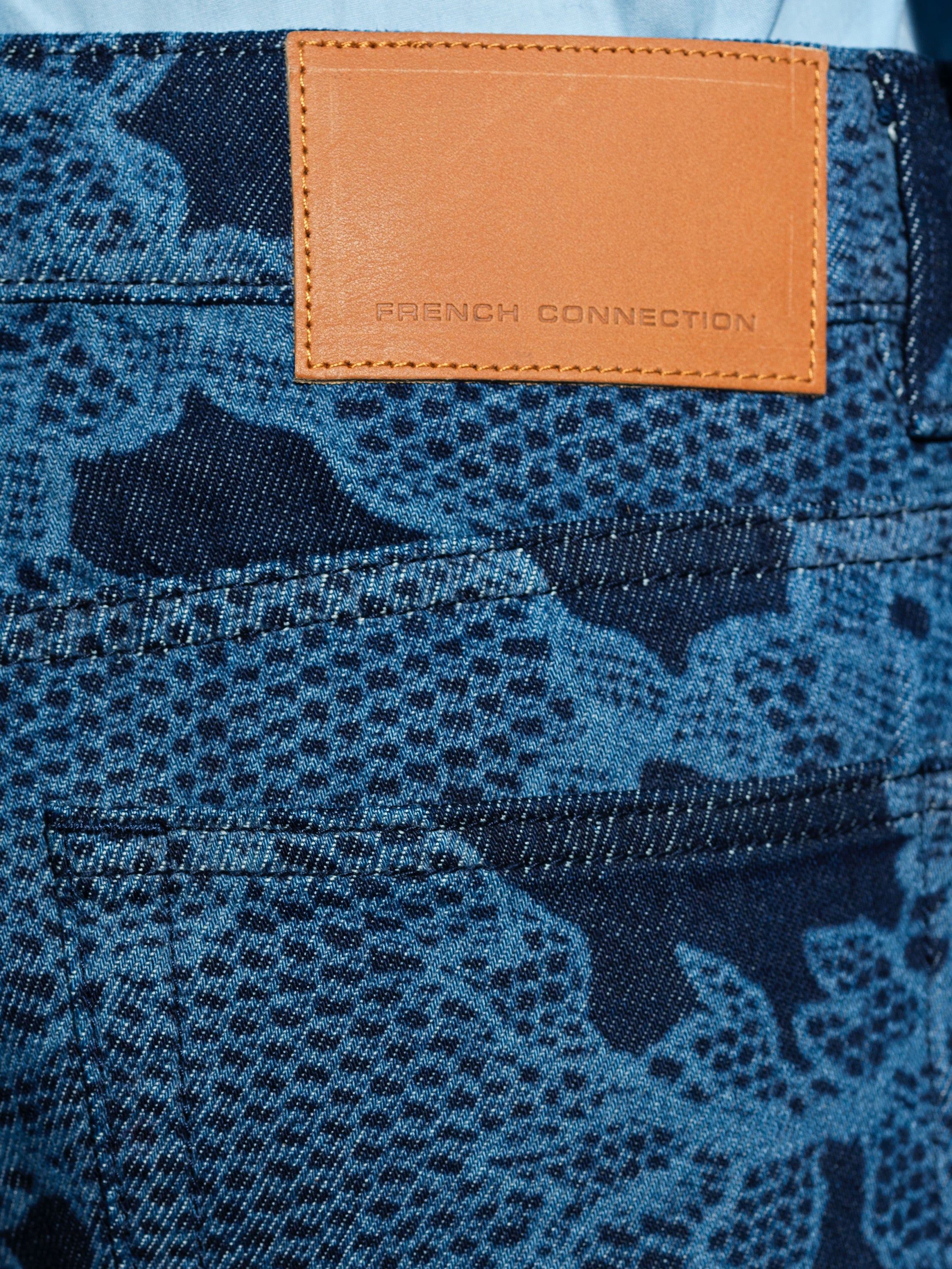 Jennie Denim Lace Print Flared Jeans