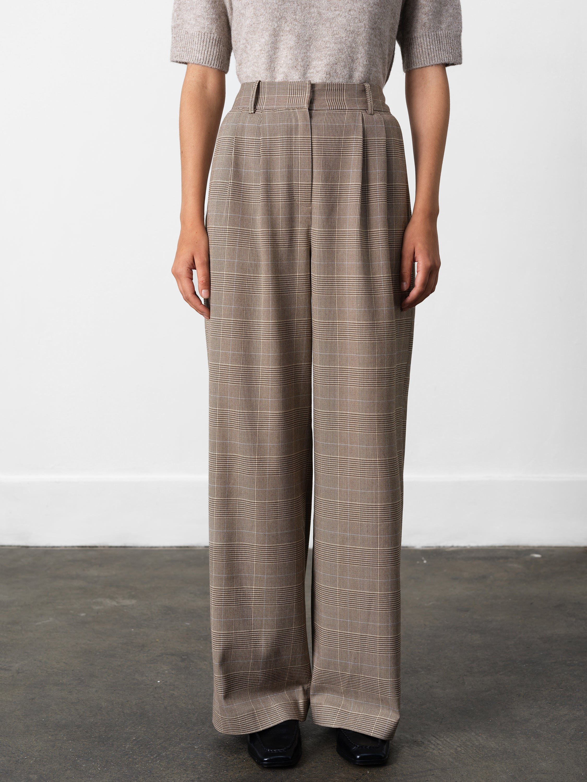 Chester Check Wide Leg Trousers